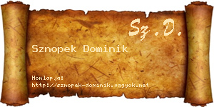 Sznopek Dominik névjegykártya